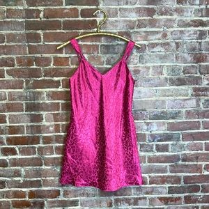 Barbie hot pink leopard print fuchsia Silky slip dress lingerie intimates size s